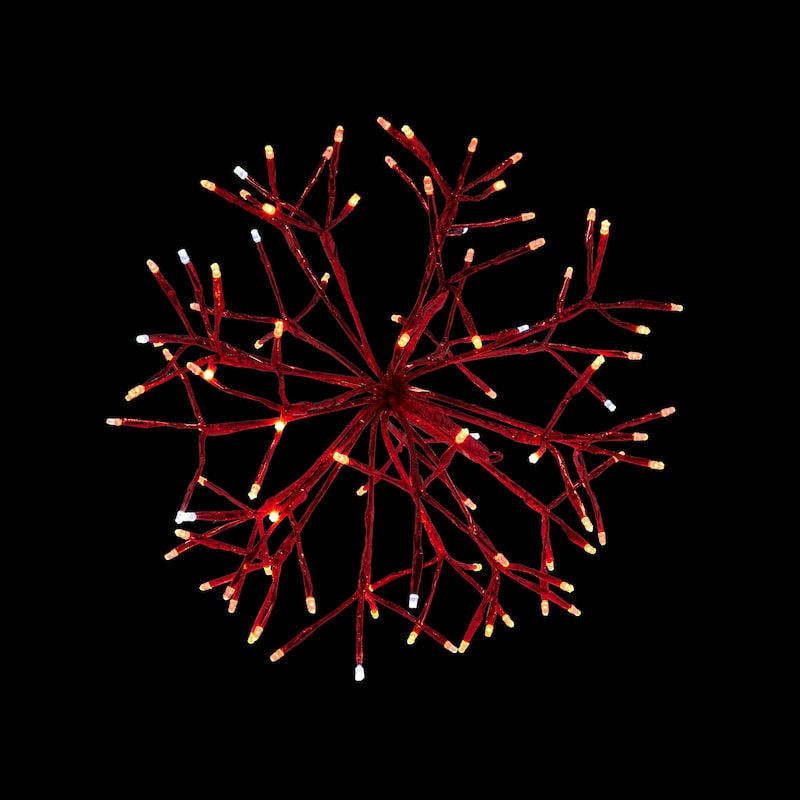 Alpine Corporation 16"H Indoor Holiday 3D Snowflake Hanging Ornament with LED Lights