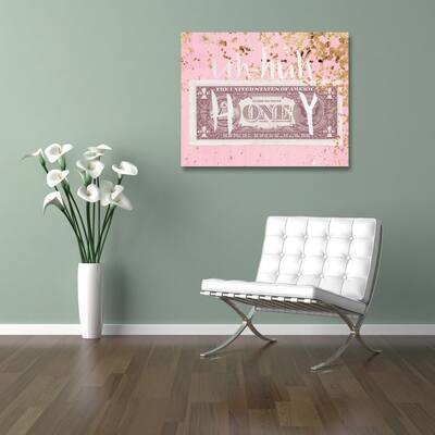 Oliver Gal 'Uh Huh Honey' Success and Entrepreneurial Wall Art Canvas Print - Pink, Gold