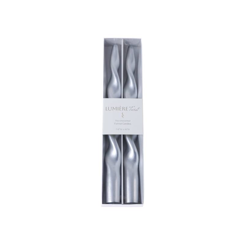 Lumière Twist Formal Taper Candles, Set of 12 - Holiday Table Décor