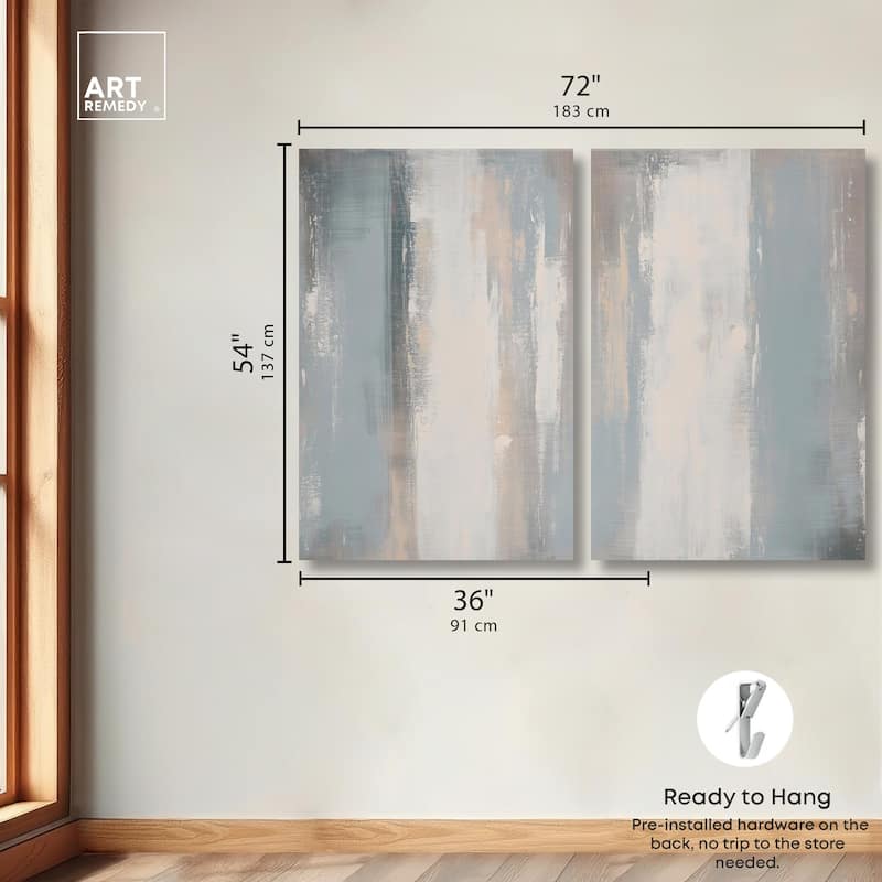 Neutral Ground Canvas Set of 2 by Art Remedy, Gallery Wrapped