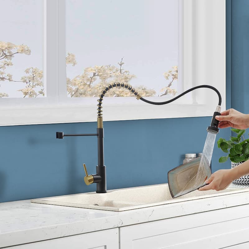 Single Hole Single Handle Pull Down Kitchen Faucet with Sprayer