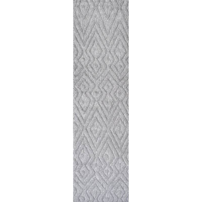 JONATHAN Y Salines Moroccan Diamond Indoor/Outdoor Area Rug - 2 X 8 - Light Gray
