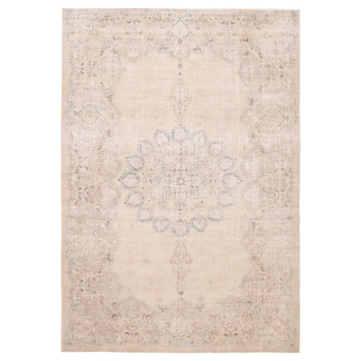 ECARPETGALLERY Hand-knotted Antalya Vintage Ivory Wool Rug - 8'5 x 12'5