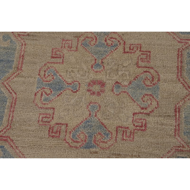 Hand Knotted Oriental 100% Wool Carpet Transitional All-Over Beige & Ivories Oushak Area Rug - 9' 9'' X 8' 1''