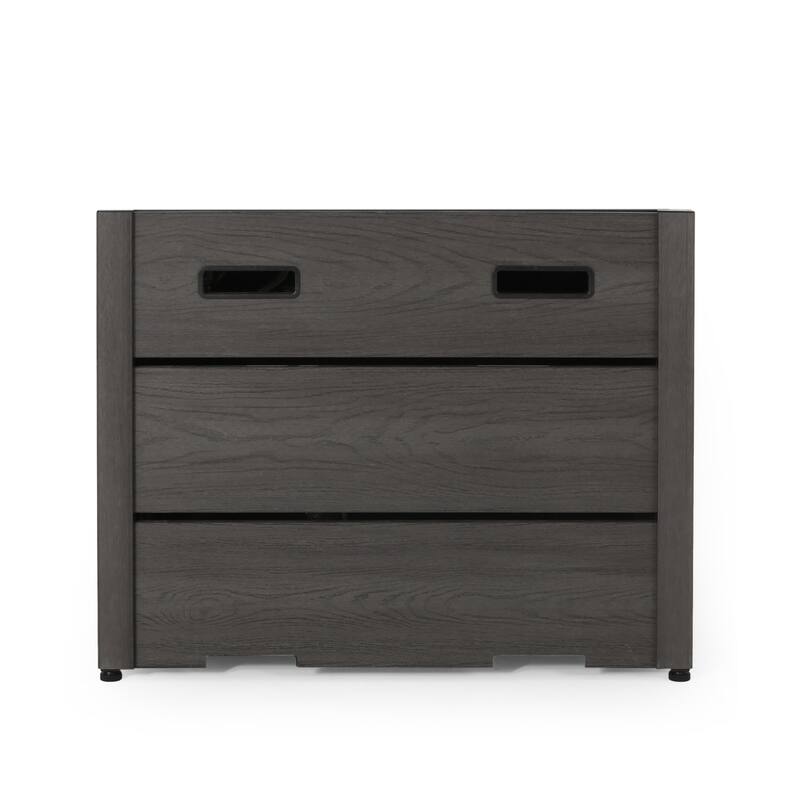 Roomfitters Outdoor Square Propane Fire Pit Table, 31'' WPC Base Gas Fireplace with 40,000 BTU Burner and Lava Rocks