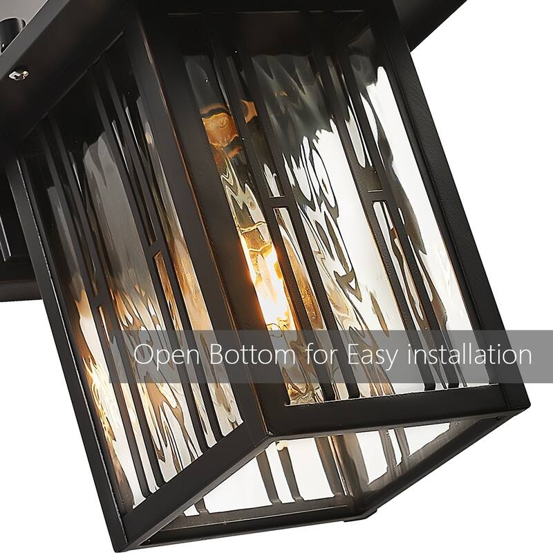 Outdoor Wall Lantern With Water Ripple Glass (Single Or Double Option)