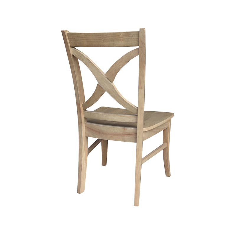 International Concepts Solid Wood Cosmo X-back Dining Chairs, Set of 2
