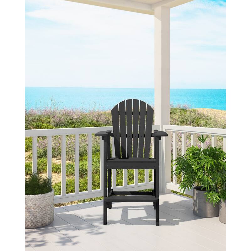 Rustic Adirondack Chairs Outdoor BarStools with Hight Back Design