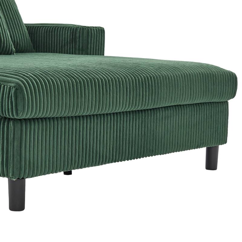 GDFStudio - Corduroy Recliner Sofa with USB Charging, RGB LED Light Strip - Suitable for Living Room and Bedroom