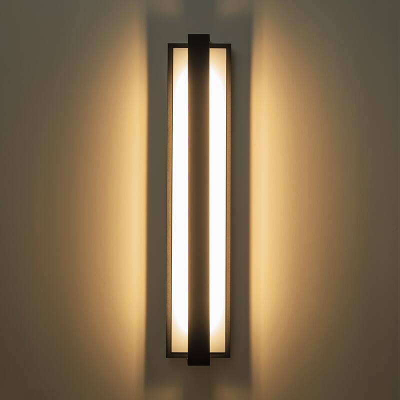 Modern Black Rectangular Linear LED Outdoor Wall Lights/Sconce Lighting