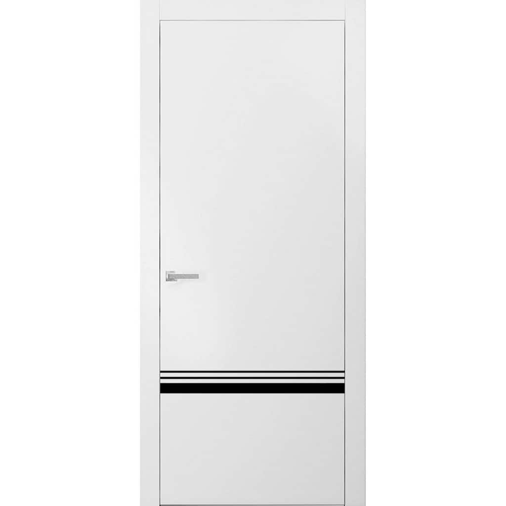 Solid French Door 18 x 80 Planum 0012 White Silk with| Bathroom