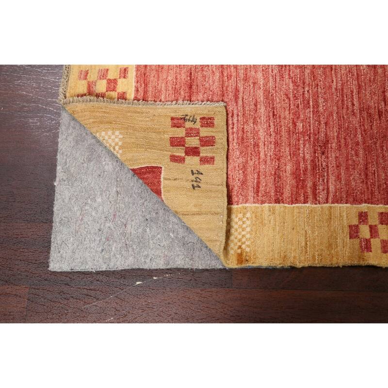 Geometric Gabbeh Kashkoli Oriental Runner Rug Wool Hand-knotted Carpet - 2'8" x 8'8"