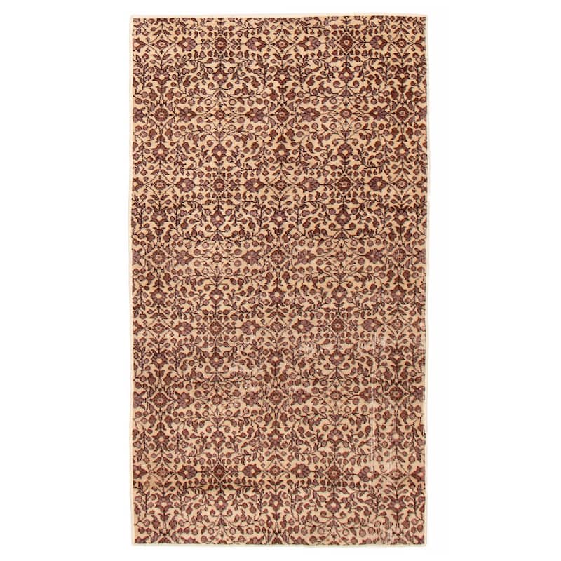 ECARPETGALLERY Hand-knotted Melis Vintage Cream Wool Rug - 3'9 x 6'9 - Cream - 3'9 x 6'9