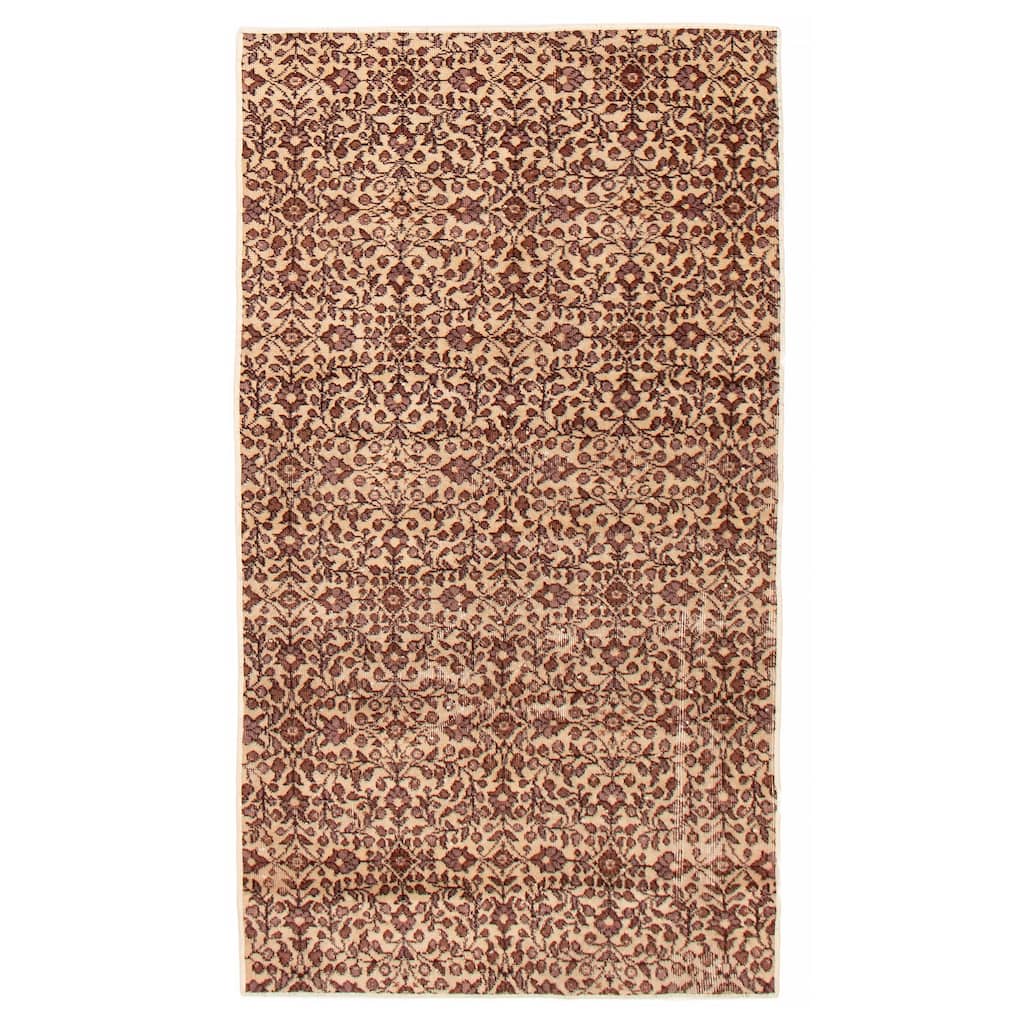 ECARPETGALLERY Hand-knotted Melis Vintage Cream Wool Rug - 3'9 x 6'9