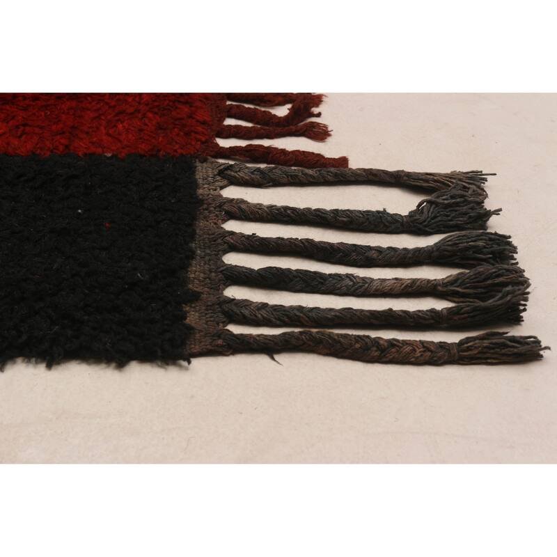ECARPETGALLERY Hand-knotted Afghan Shiravan Red Wool Rug - 3'5 x 11'2