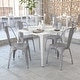 preview thumbnail 154 of 164, Metal Indoor/ Outdoor Stackable Bistro Chair (Set of 4) Silver