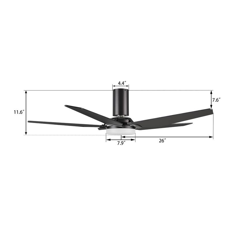 CARRO Bellerose 52-inch Indoor Ceiling Fan with Light and Remote Control