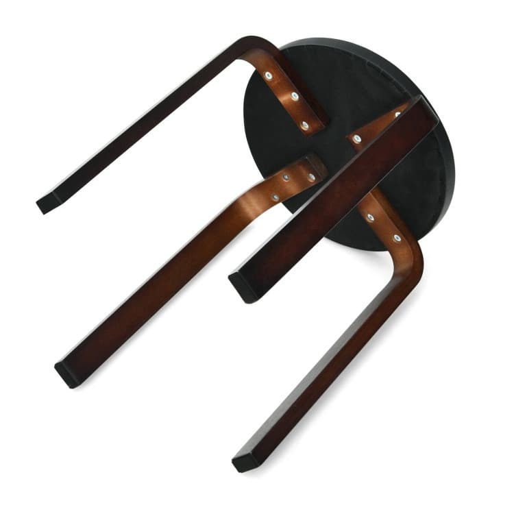 Set of 4 Bentwood Round Stool Stackable Dining Chair with Padded Seat - 15" x 15" x 18.5" (L x W x H)