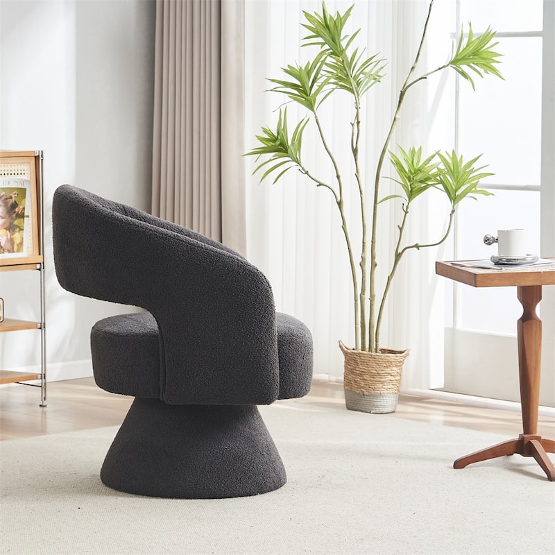 Swivel Accent Chair Armchair,Round Barrel Chair in Fabric,velvet