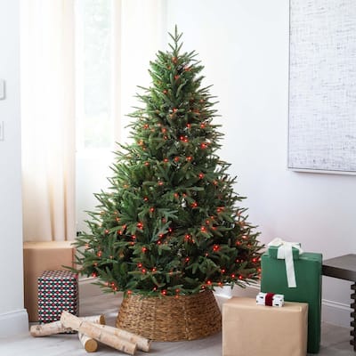 Pre-lit Full Edmonton Fir Artificial Christmas Tree - 6’ - Dual Color LED Lights