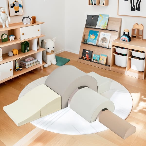 slide 2 of 9, 5-Piece Kids Climbing Toys for Toddlers, Foam Climbing Blocks for Kids Crawling and Climbing Indoor Active Play Structure Colorful