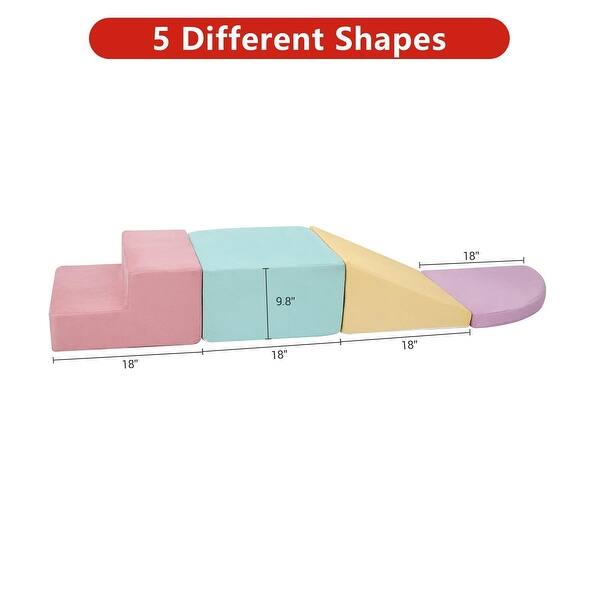 dimension image slide 0 of 2, Soft Kids Playtime Corner Climber, Colorful 4-Piece Lightweight Climbing Indoor Set