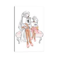Mom And Daughter - Blonde Hair Framed by Rongrong DeVoe Print