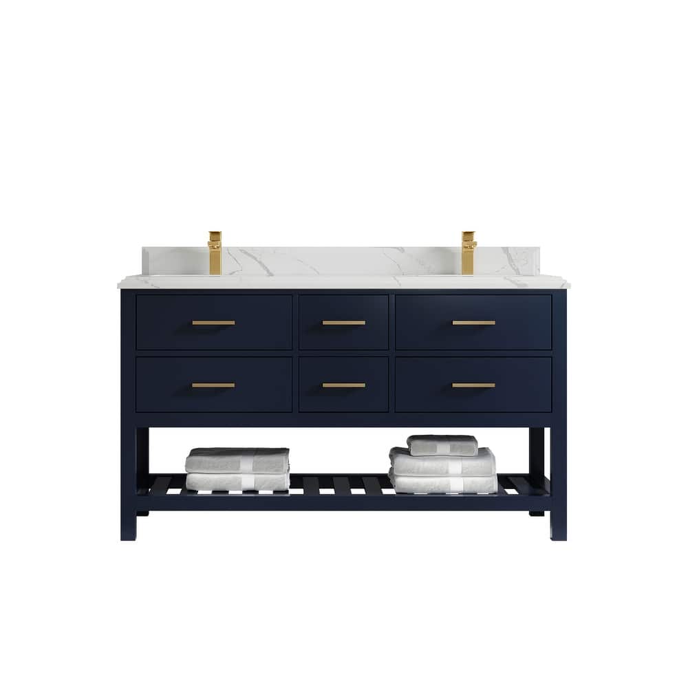 Willow Collections 60 in. W x 22 in. D Parker Double Sink Bathroom Vanity with Countertop