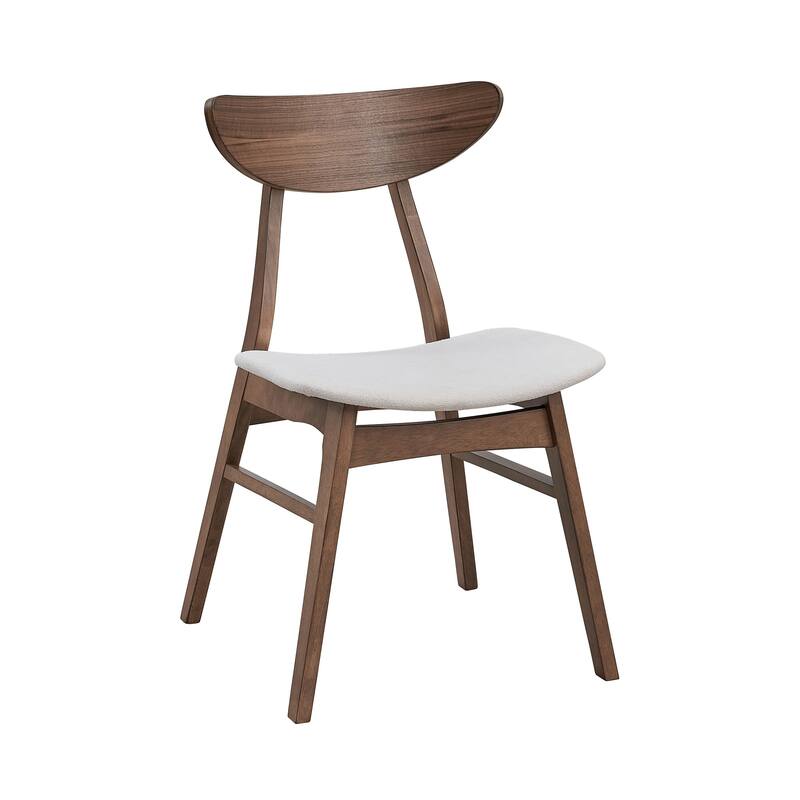 Modern Soft Upholstered Dining Chairs Set of 2, with Solid Rubber Wood Frame