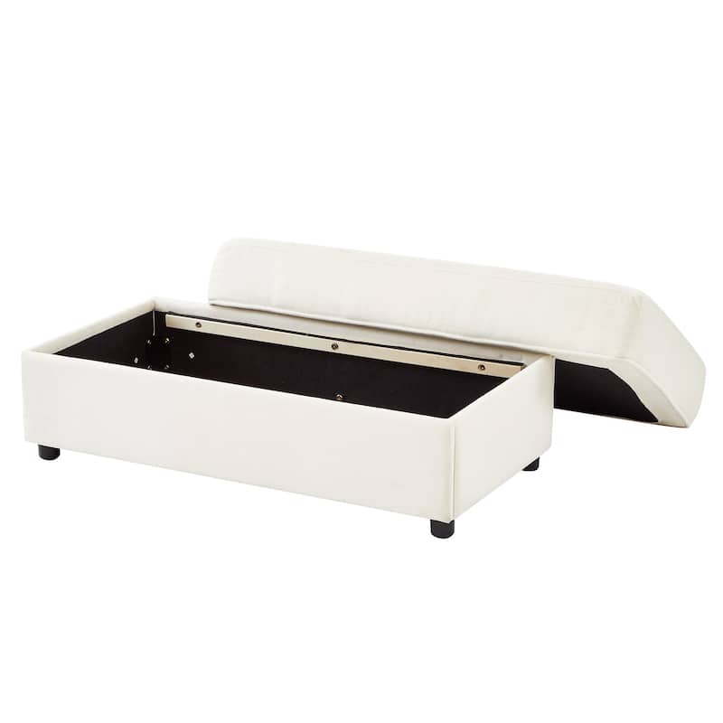 Modern Multifunctional Armchair Chaise Lounge with Movable Ottoman by Harper&Bright Designs