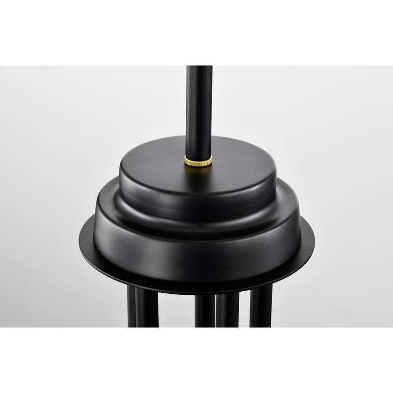 19 Inch Matte Black Finish Clear Glass Chandelier 5 Light (SOLD AS A PAIR)