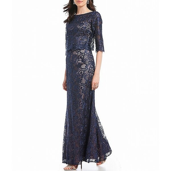 js collections floral embroidered gown