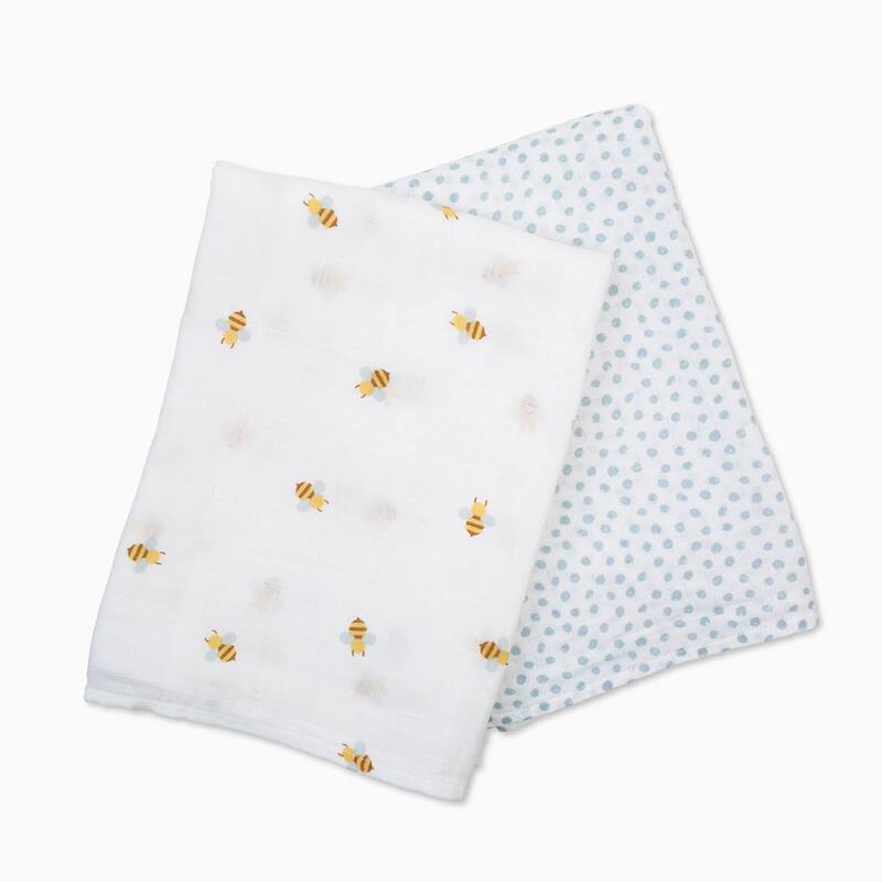 lulujo 2 PK Muslin Swaddling Blankets