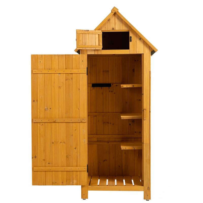 2.5 ft. W x 1.8 ft. D Solid Wood Outdoor Storage Shed w/Lockable Door