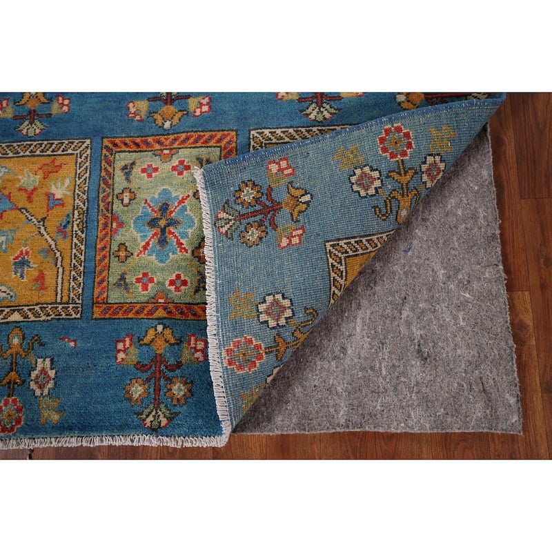 Garden Design Kazak Oriental Accent Rug Hand-Knotted Wool Carpet - 3'8" x 4'11"