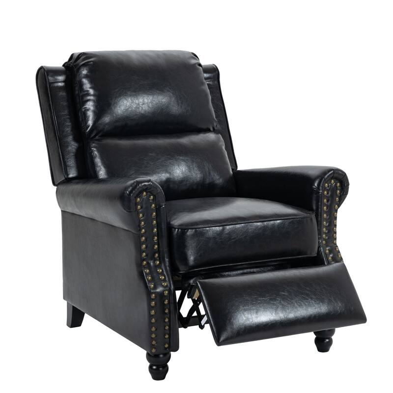 2 Set Manual Pushback Recliner Chair with Nailhead Trim
