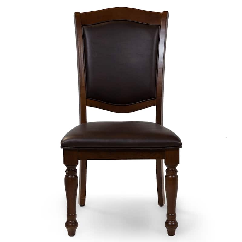 Roke Traditional Cherry Solid Wood 7-Piece Expandable Dining Table Set by Furniture of America