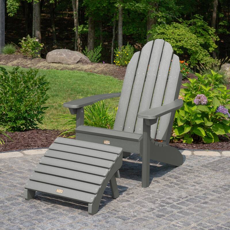 HIGHWOOOD Essential Adirondack Chair with Folding Ottoman