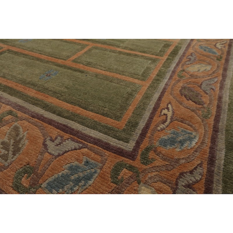 8'1''x11'4'' Hand Knotted Wool Mint Tibetan Mikhaelian Kohlberg Rug - 8' 1'' x 11' 4''