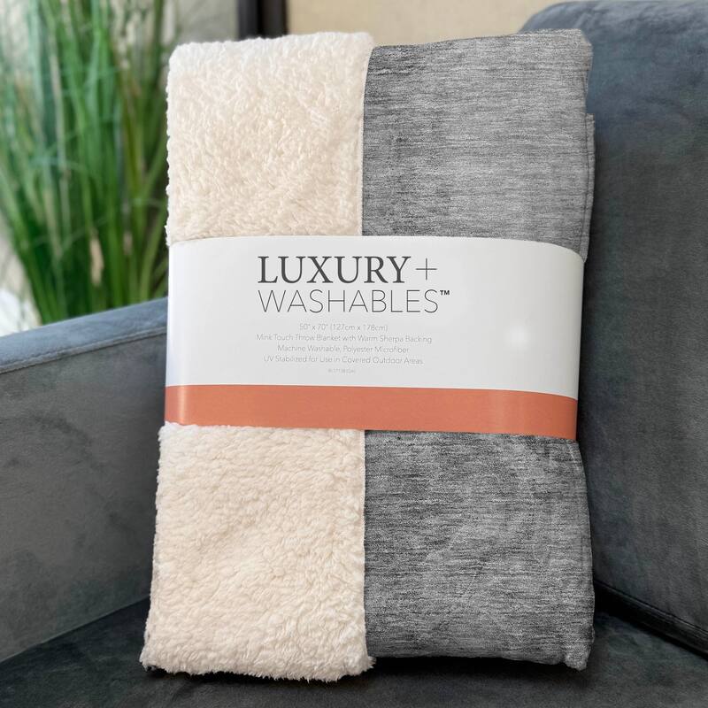 Premium Machine Washable Abstract Contemporary Sherpa Throw Blanket