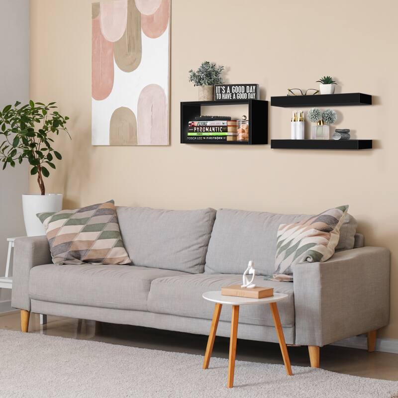 Sorbus Floating Shelves for Wall Set of 3 - 16"L X 5.5"W X 7.75H