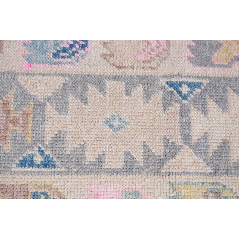 Hand Knotted Oriental 100% Wool Carpet Transitional Geometric Navy Blue & Blues Oushak Area Rug - 10' 4'' X 8' 10''