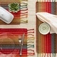preview thumbnail 9 of 18, DII Natural Tonal Stripe With Fringe Placemat (Set of 6)