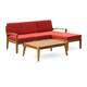 Option teak + red cushion