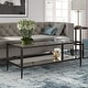 preview thumbnail 14 of 33, Hera 45'' Wide Rectangular Coffee Table with Mirror Shelf Black