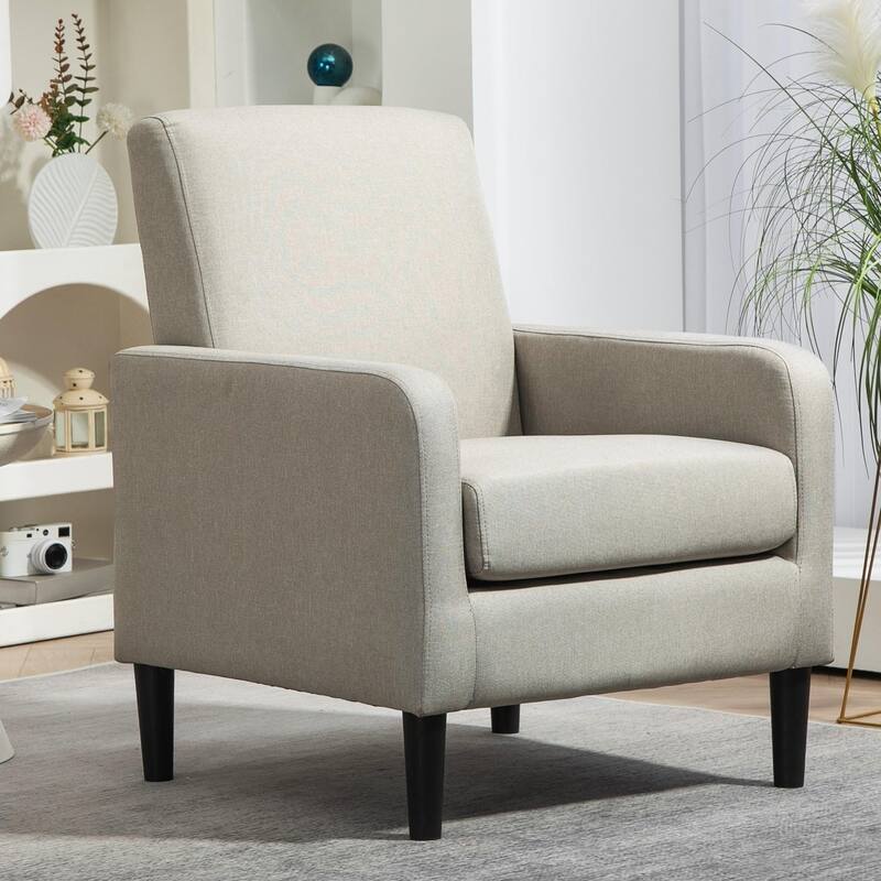 Minimalist Elegant Style Armchair with Solid Wood Frame Construction and New Soft Sponge