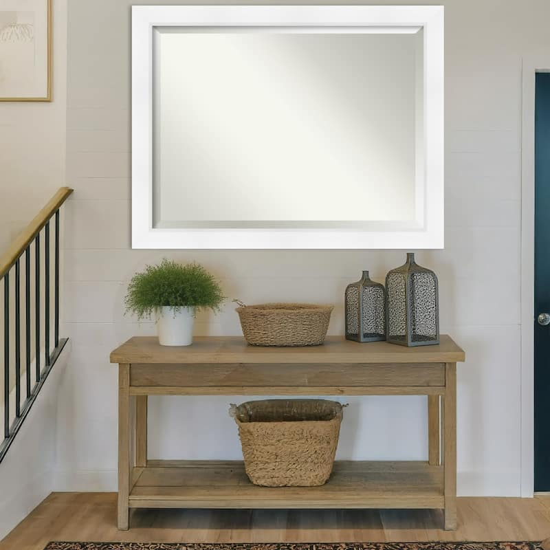 Sloped Beveled Framed Wall Mirror