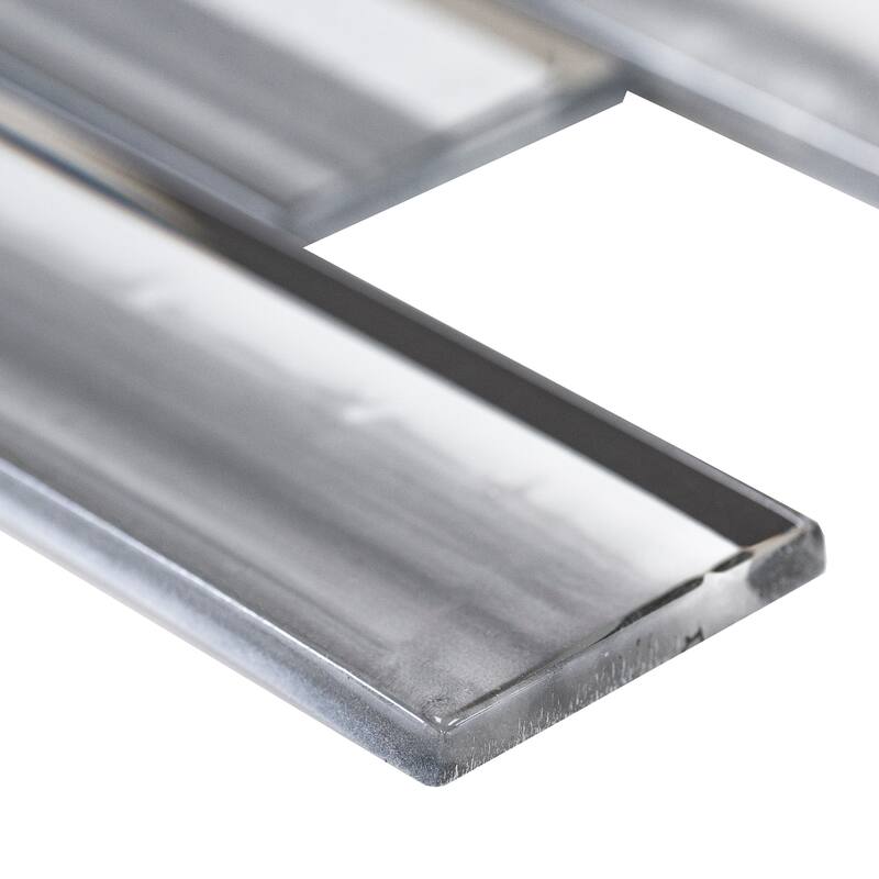 Ackland AKM-G-RI2X6SW-CA Rivella - 12" x 12" Glass Brick Wall Mosaic - Kasumi Gris