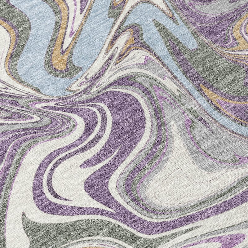 Machine Washable Indoor/ Outdoor Contemproary Fusion Chantille Rug