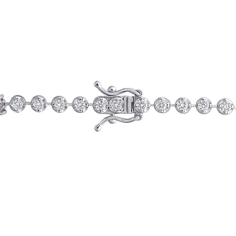 Miadora 1 3/4ct TW Diamond Tennis Bracelet 14k White Gold